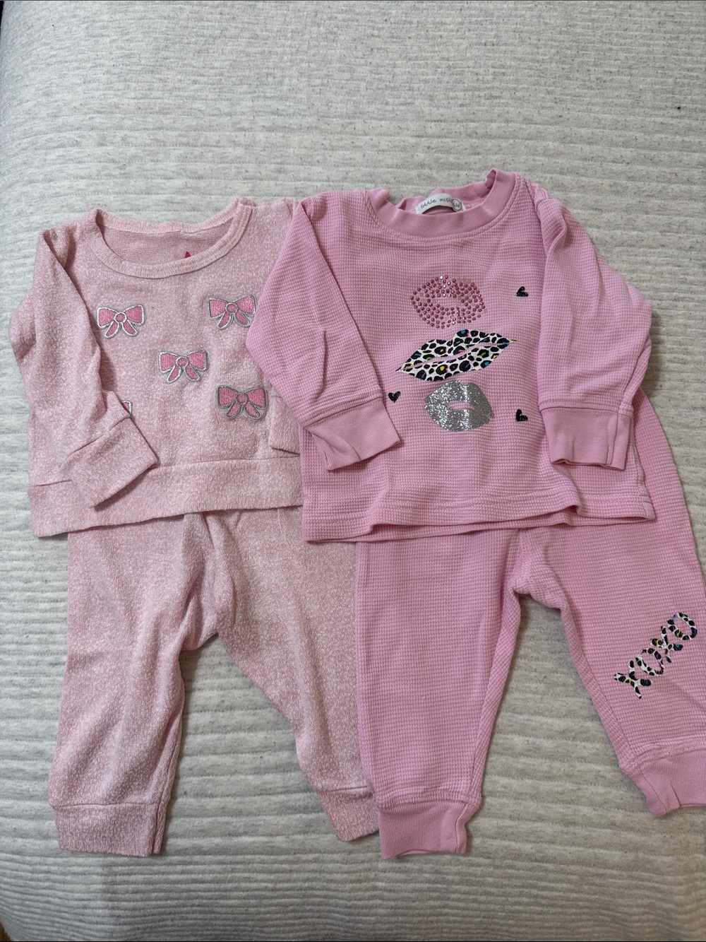 Little Mish - Kids Pink Sets - Soft Long Sleeve Top & Pants